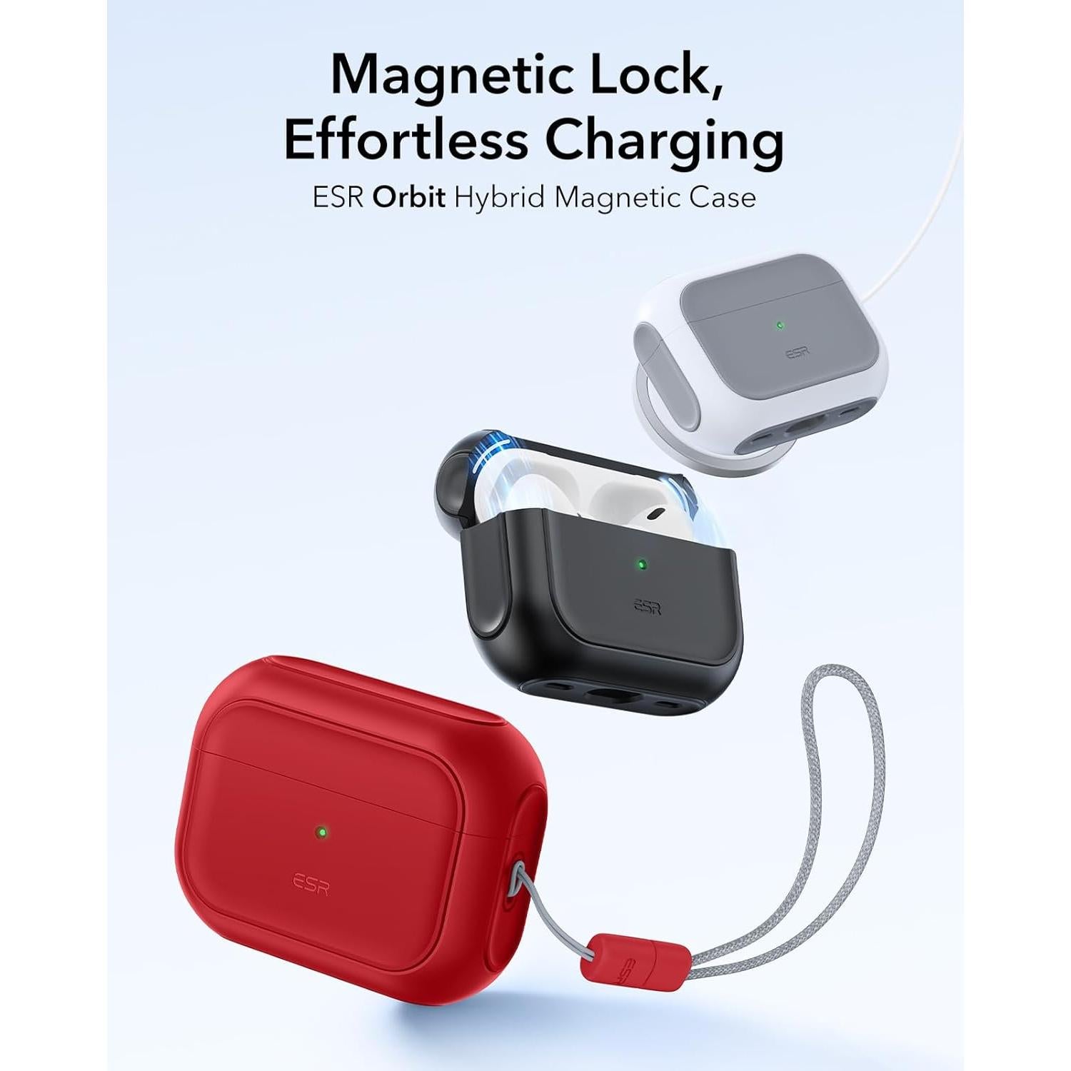 Funda ESR para AirPods Pro 2 y 1 - Protección MagSafe Rojo