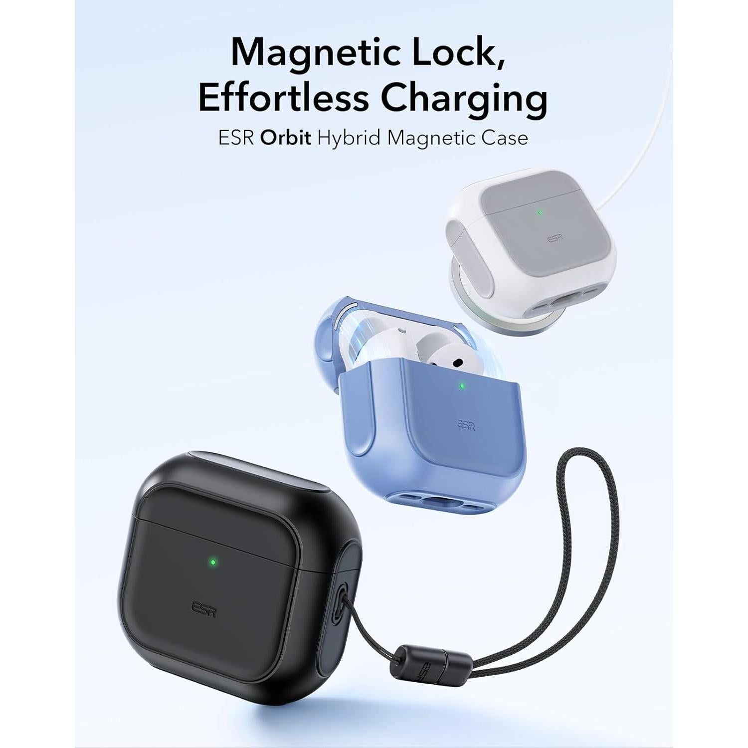 Funda ESR para AirPods 4ta Generación USB-C con Correa Negra