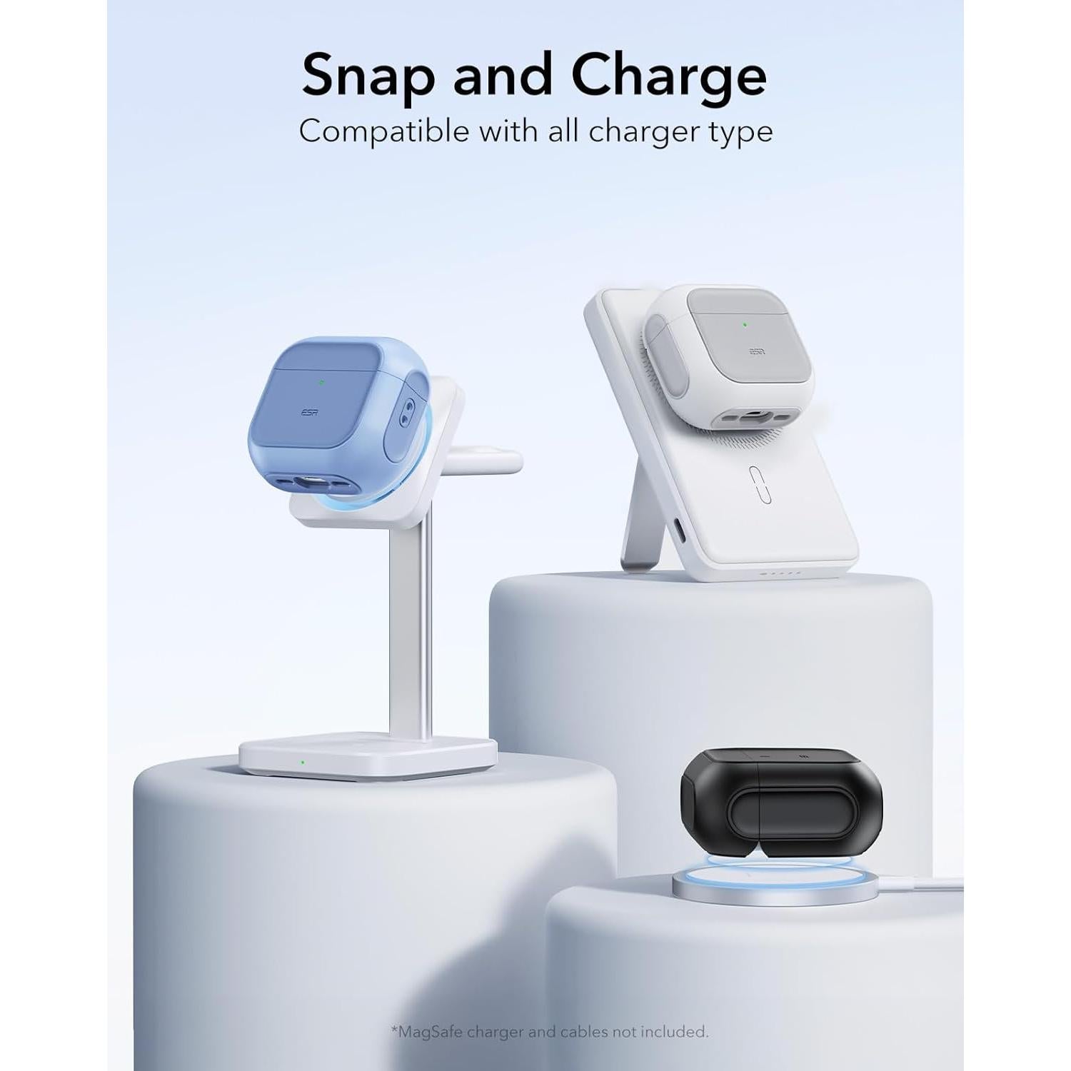 Funda ESR para AirPods 4ta Generación USB-C con Correa Negra