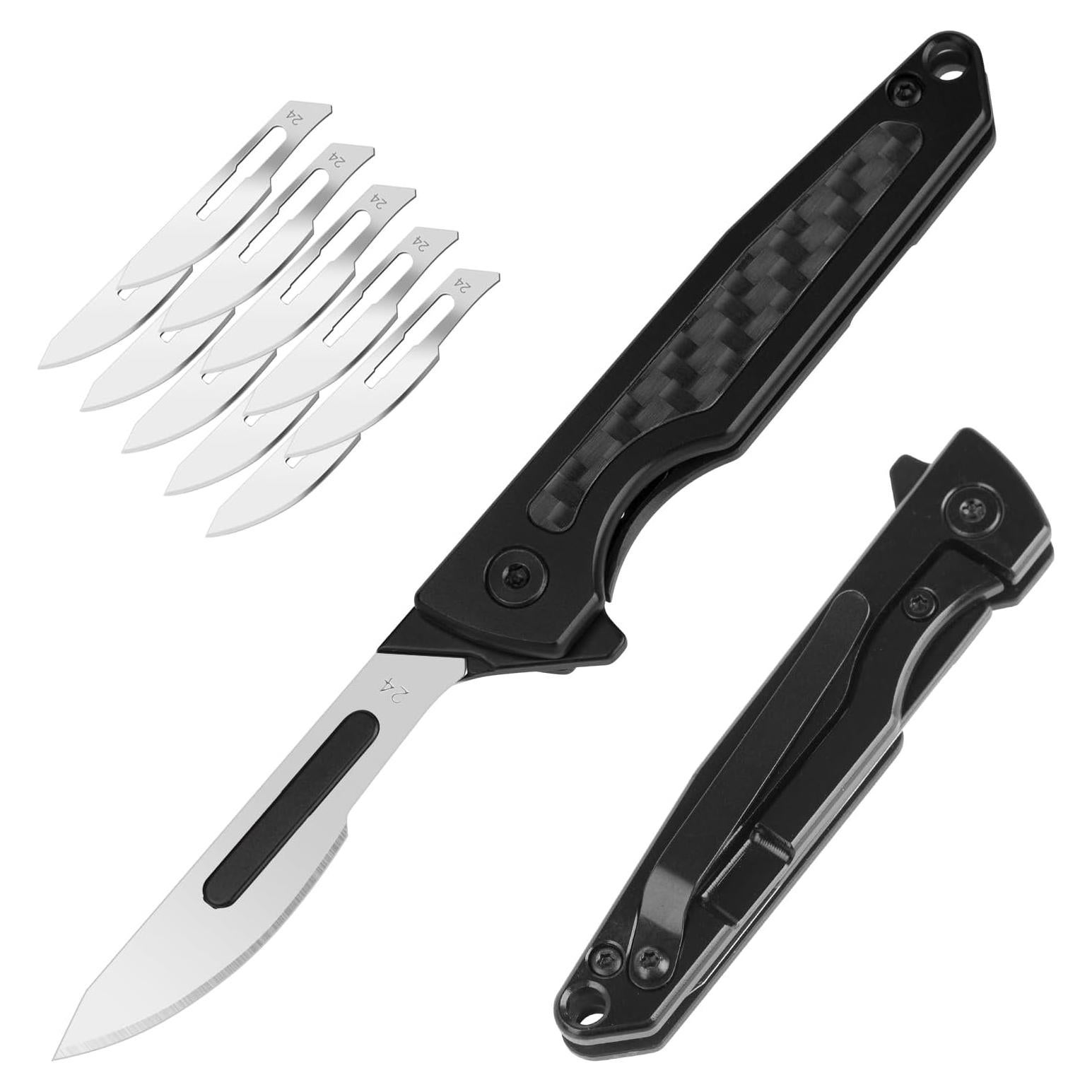 Cuchillo Plegable EDC ITOKEY con 10 Cuchillas Reemplazables
