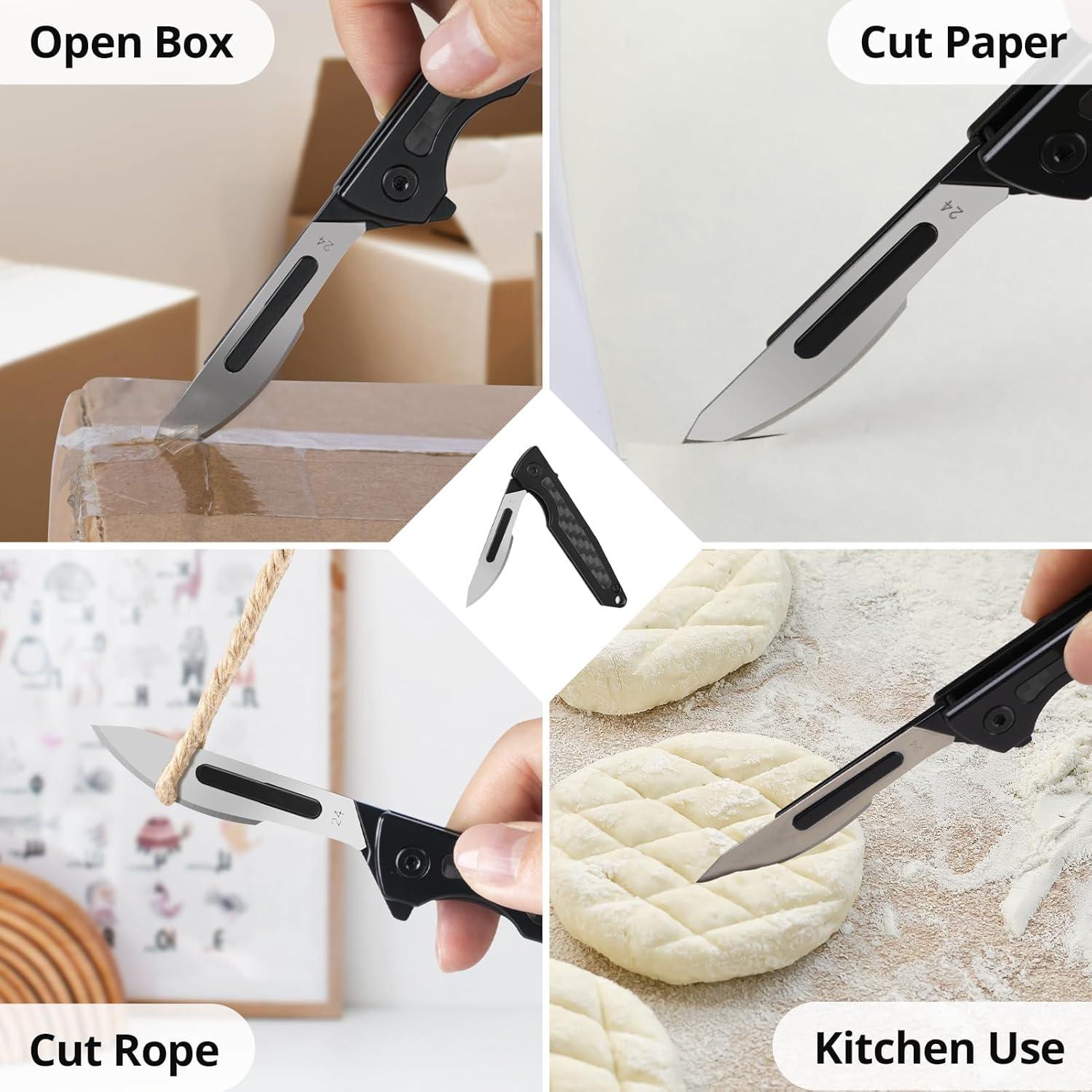 Cuchillo Plegable EDC ITOKEY con 10 Cuchillas Reemplazables