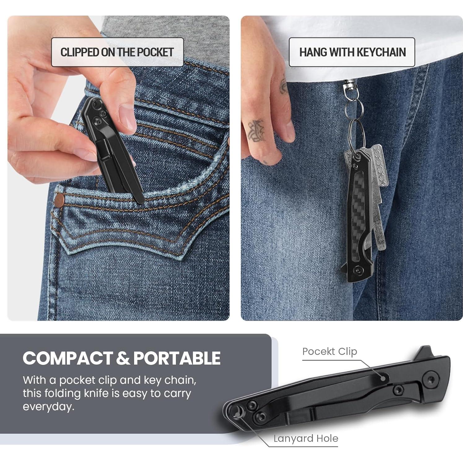 Cuchillo Plegable EDC ITOKEY con 10 Cuchillas Reemplazables