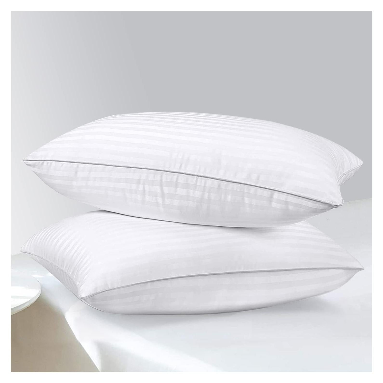 HOMELAB 2 Pack Standard Pillows for Sleeping - 100% Breathable Cotton Case, Soft Plush Down Alternative Filler, Medium to Soft Neck Support for Side Back and Stomach Sleepers, 20x26