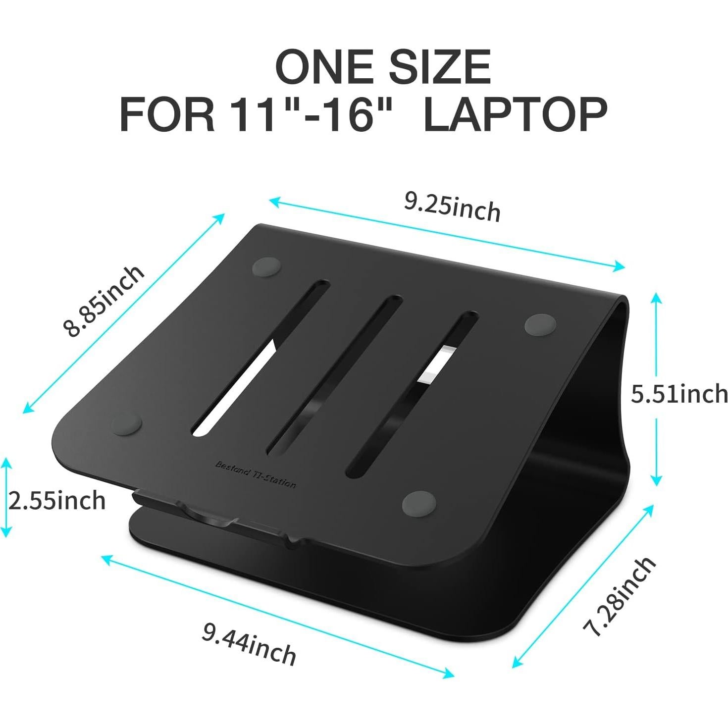 Soporte para Laptop Bestand de Aluminio Negro 11-16"