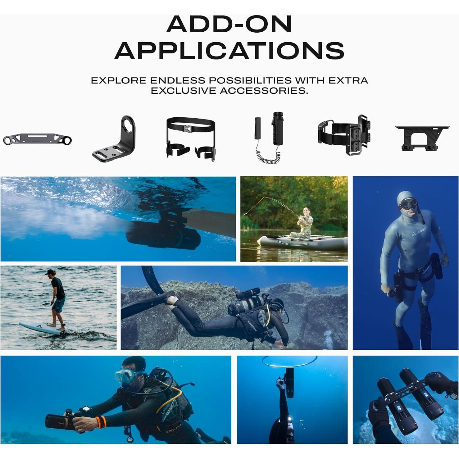 Scooter Submarino LEFEET P1 Profesional 60m IPX8 500W