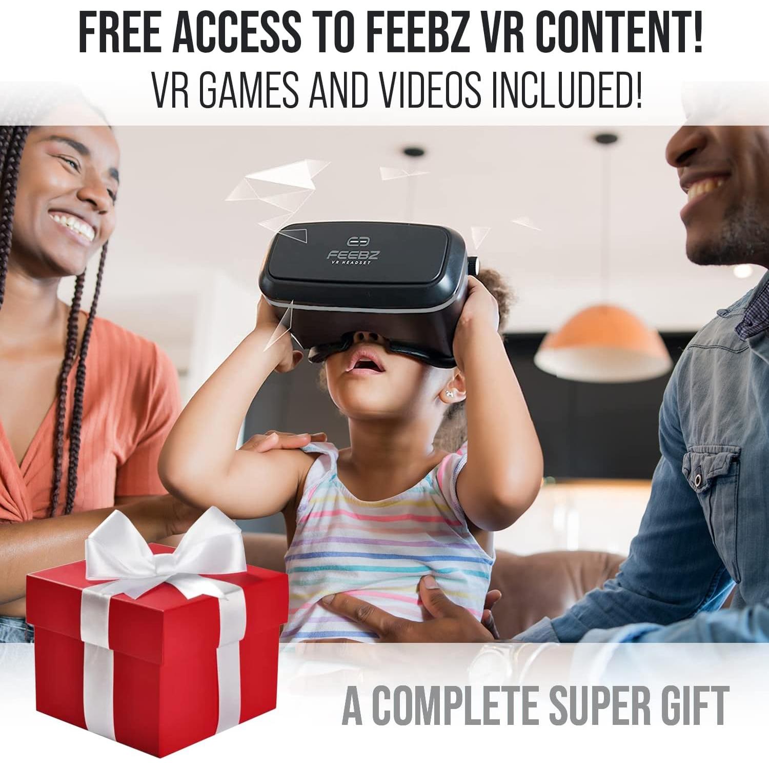 Gafas de Realidad Virtual FEEBZ 2.0 para Niños - Compatibles iPhone y Android