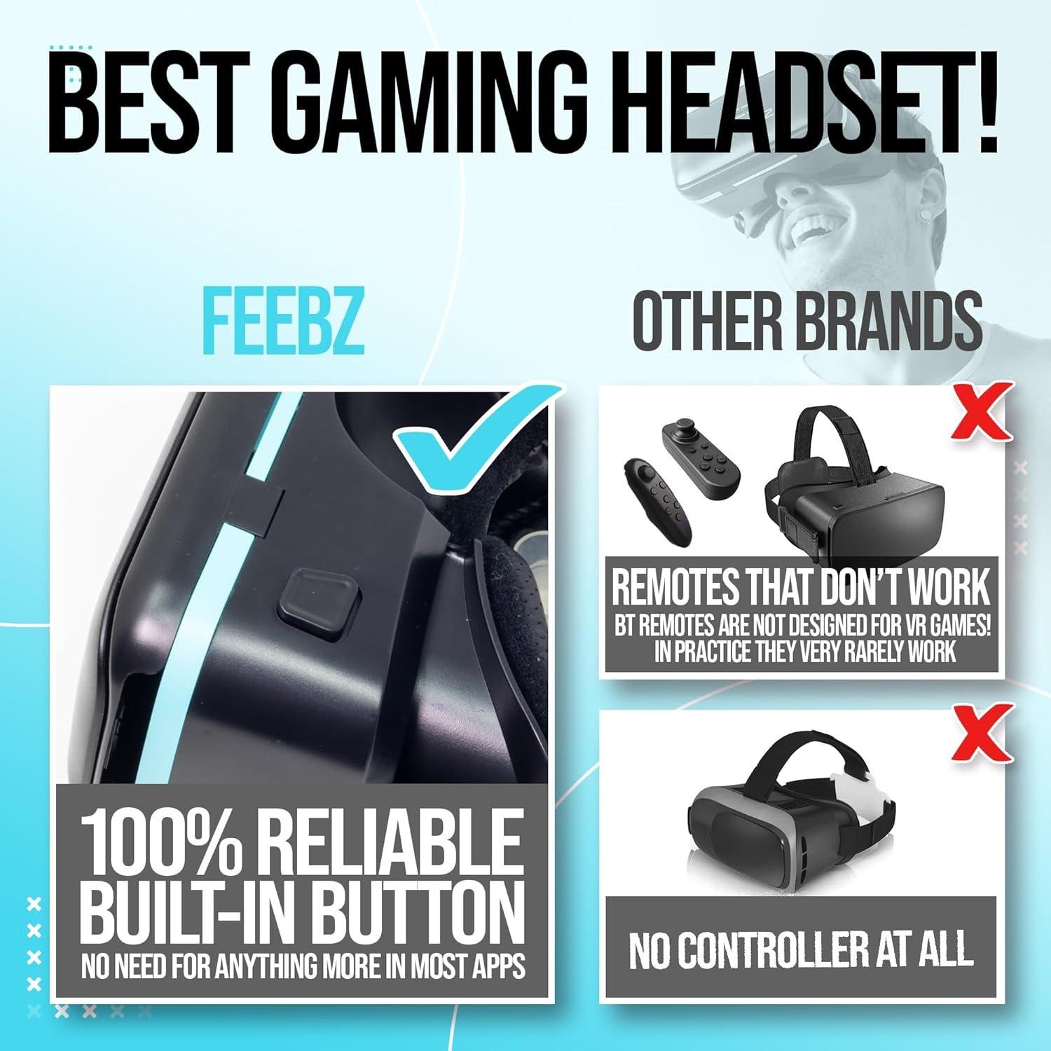 Gafas de Realidad Virtual FEEBZ 2.0 para Niños - Compatibles iPhone y Android