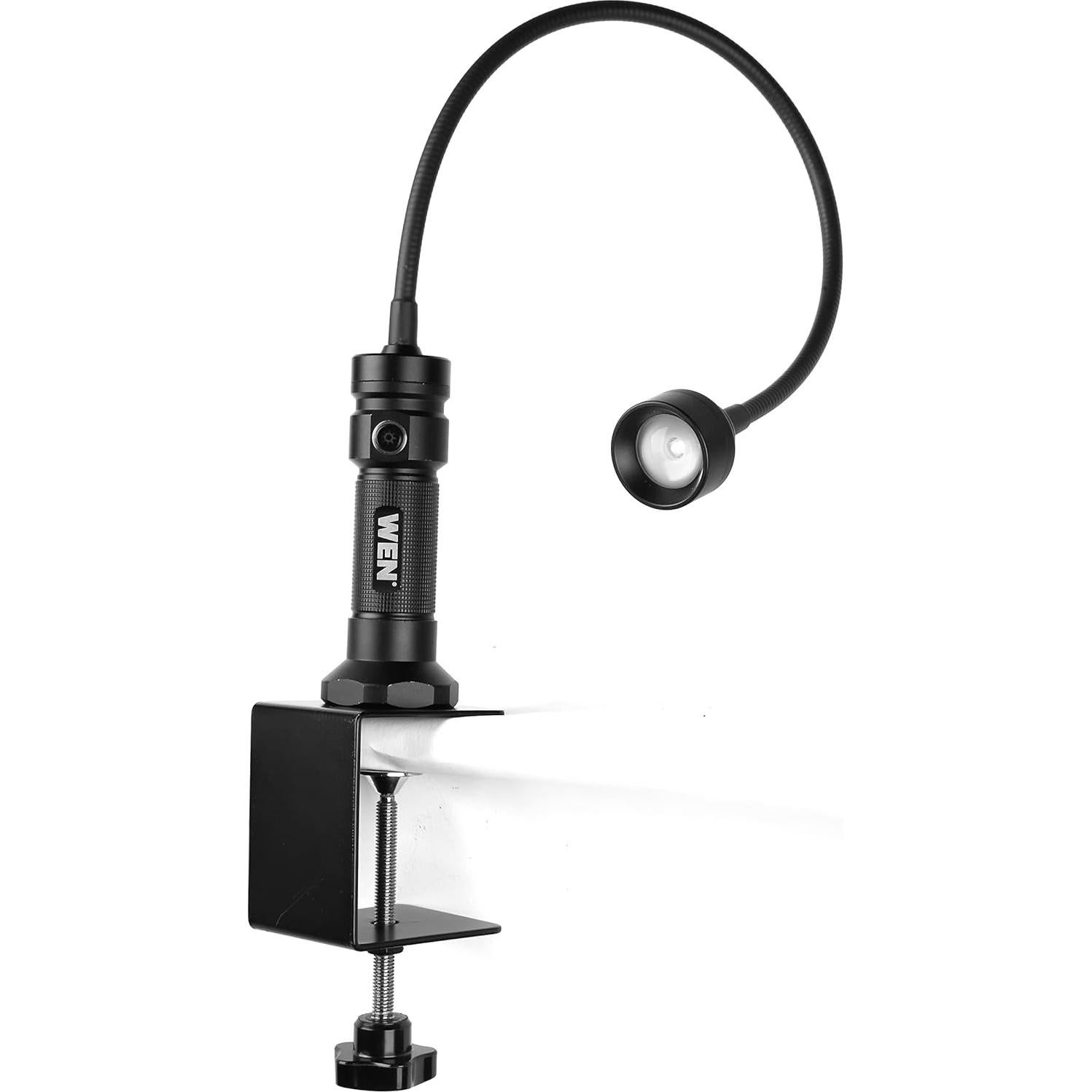 WEN LL2156 21-Inch 1.6-Amp Variable Speed Parallel Arm Scroll Saw with Extra-Large Dual-Bevel Steel Table, Black Orange & WA120L 24-Inch Flexible Magnetic LED Task and Work Light Kit, Black