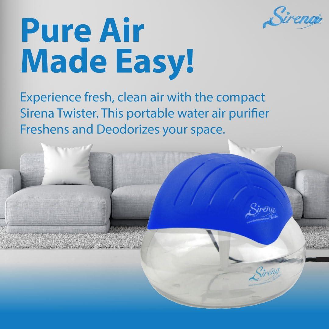 Purificador de Aire Sirena Twister Azul - Difusor Aromático y Lavador de Aire
