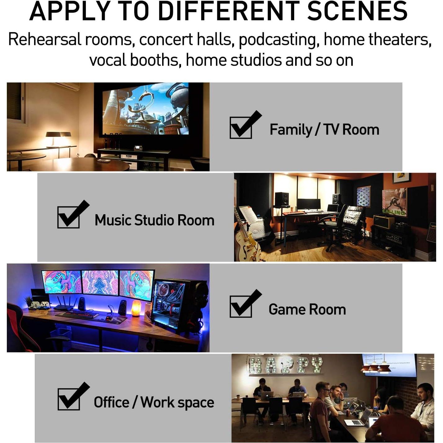 Paneles Acústicos Pirámide Focusound 24 Paquetes 5.08 cm