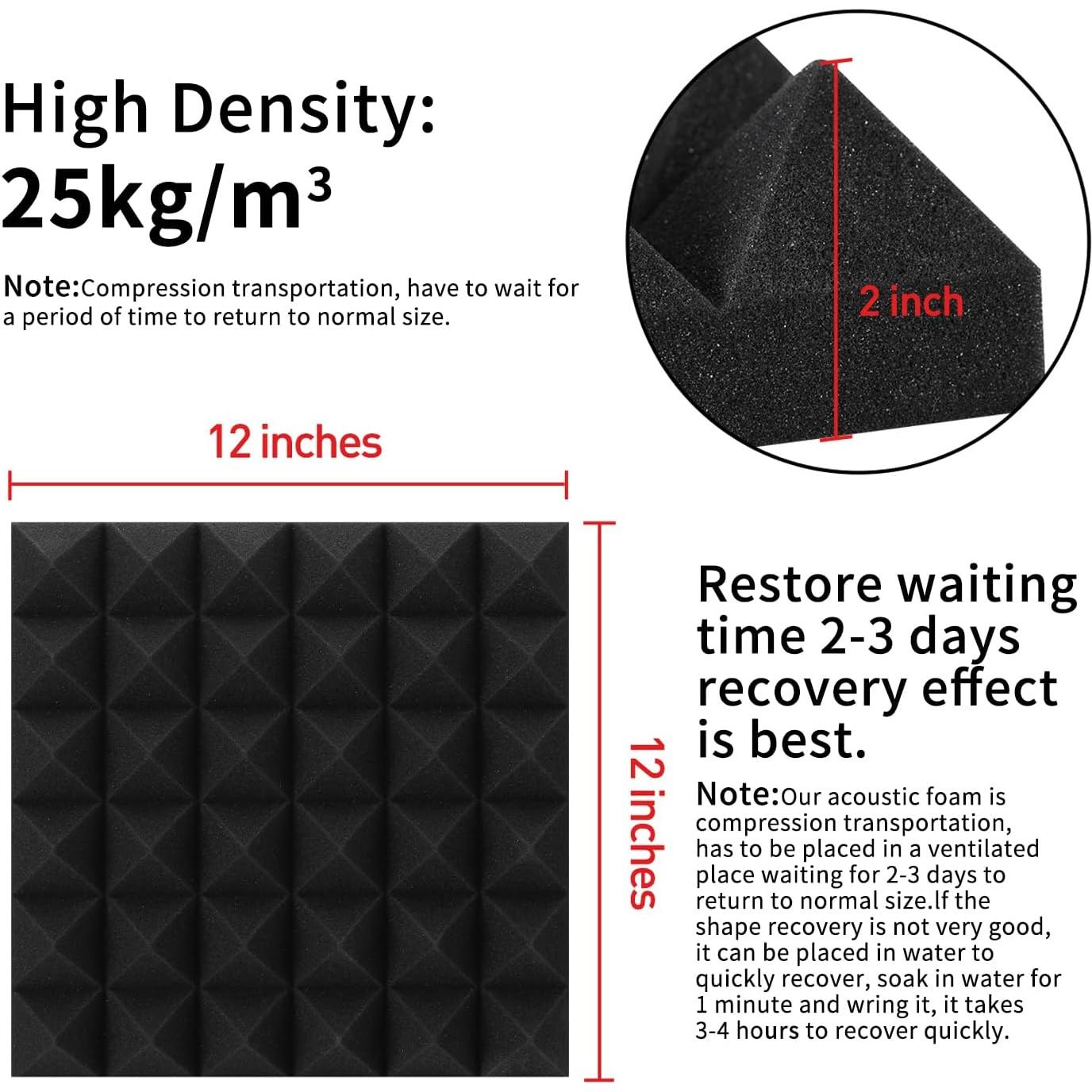 Paneles Acústicos Pirámide Focusound 24 Paquetes 5.08 cm