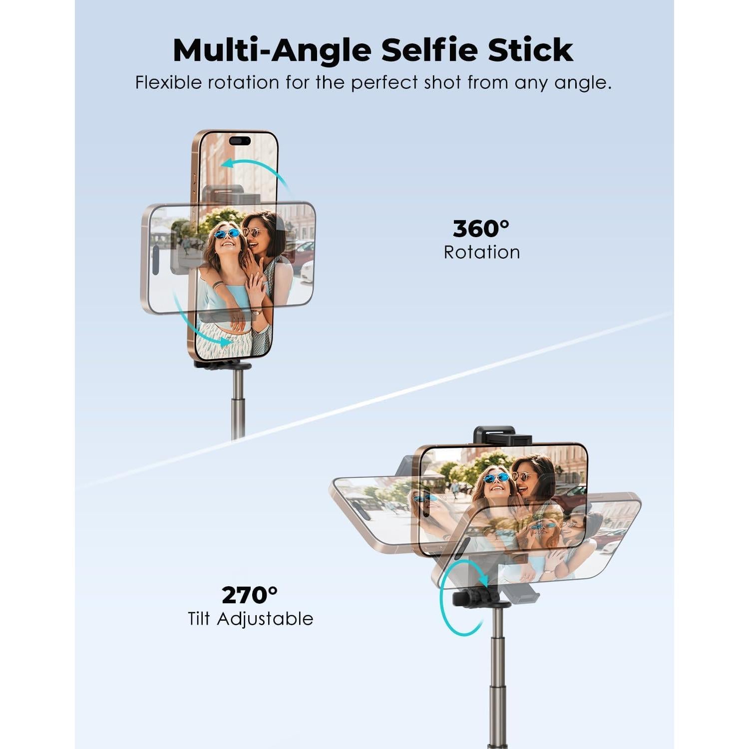 Soporte de Selfie Plegable Viozon 50.8 cm Aluminio Negro