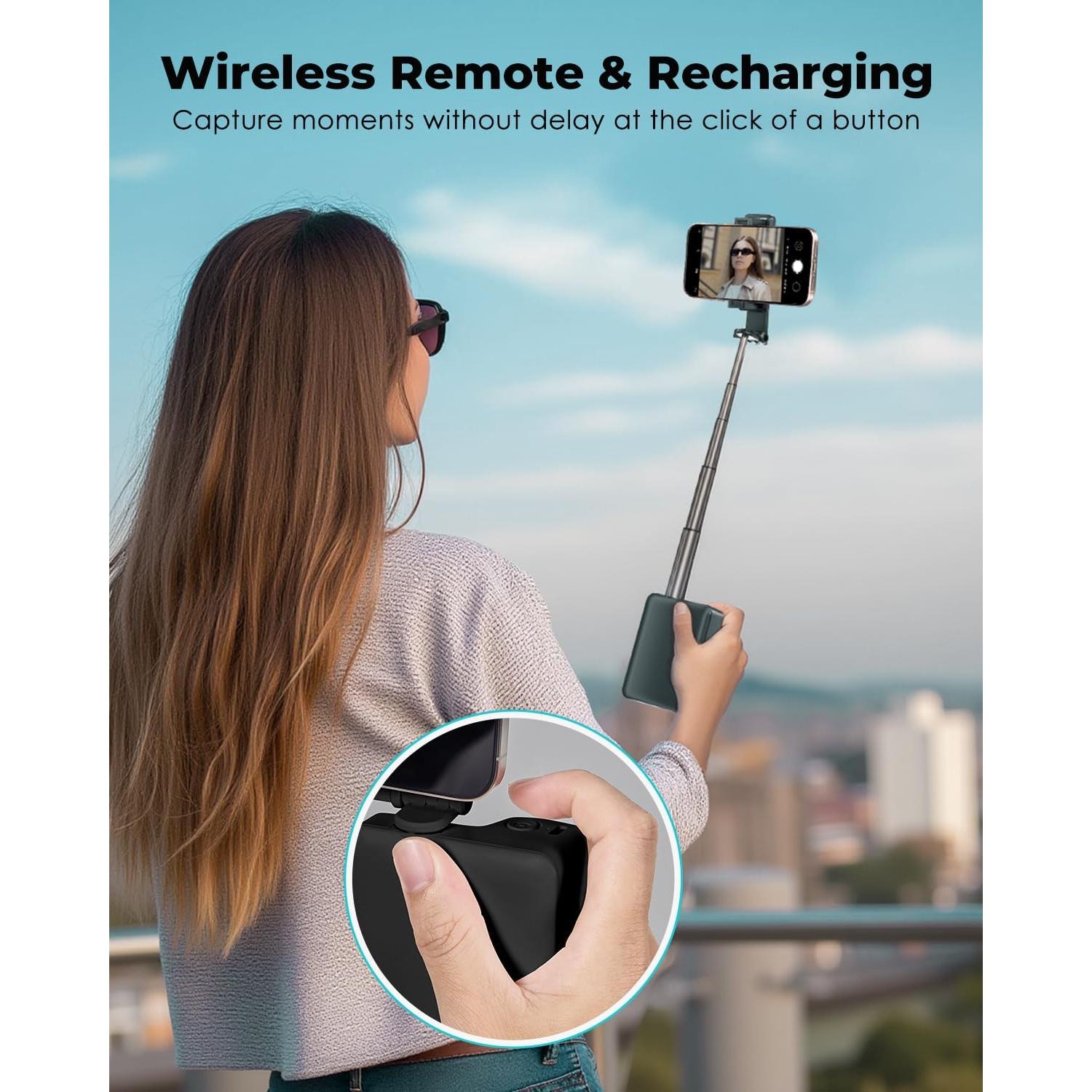 Soporte de Selfie Plegable Viozon 50.8 cm Aluminio Negro