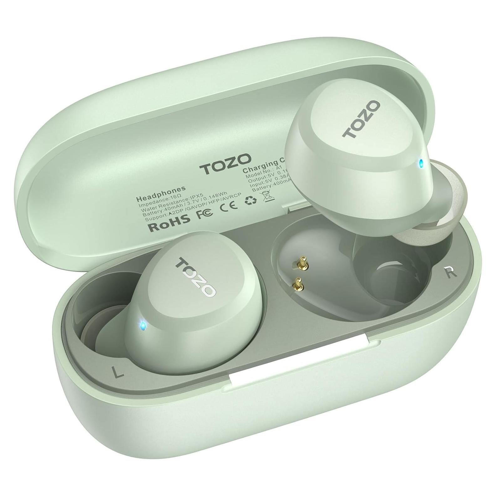 Auriculares Inalámbricos TOZO A1 Bluetooth 5.3 IPX5 Verde