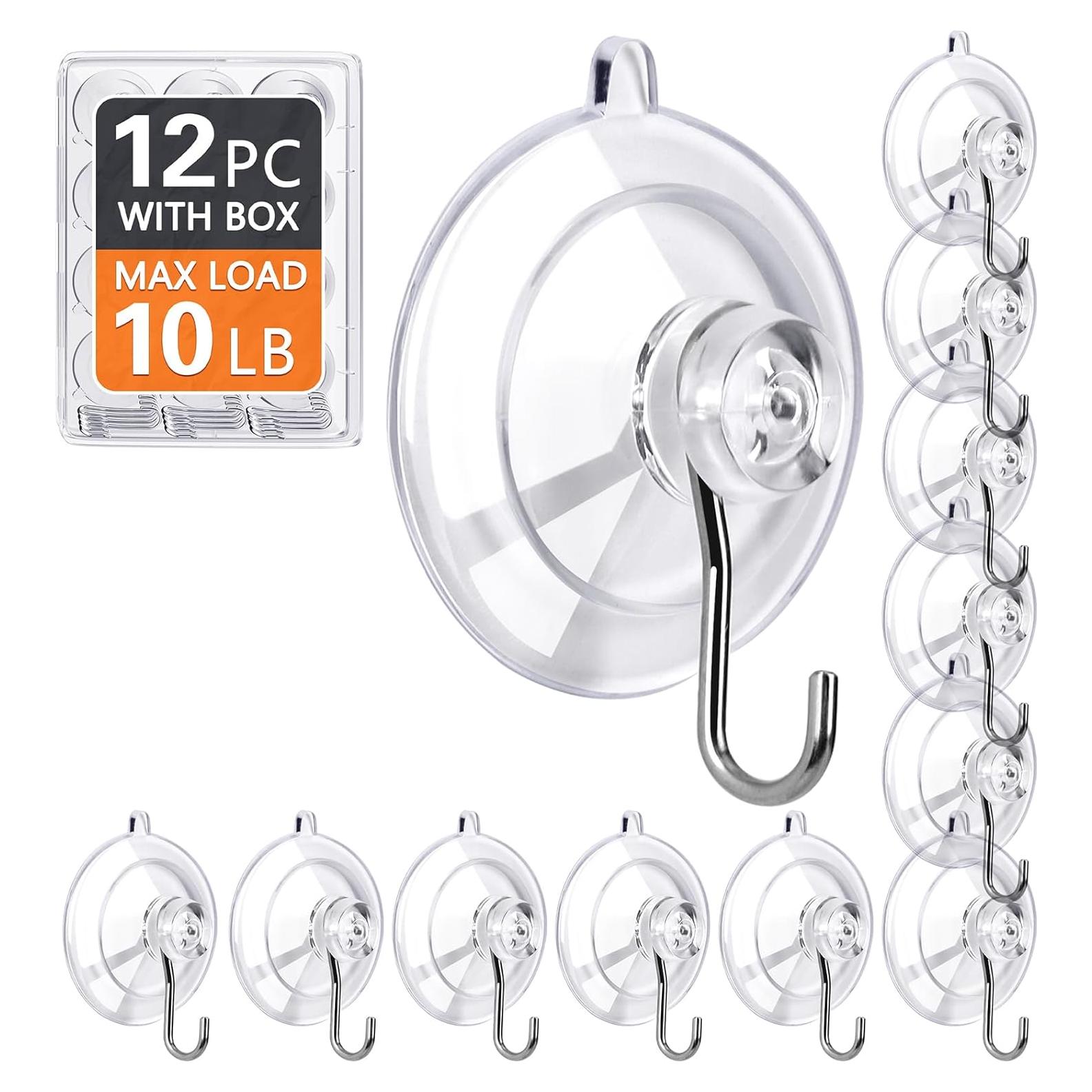 Ganchos de Ventosa KORCCI 12 Piezas 4.5 kg Transparentes