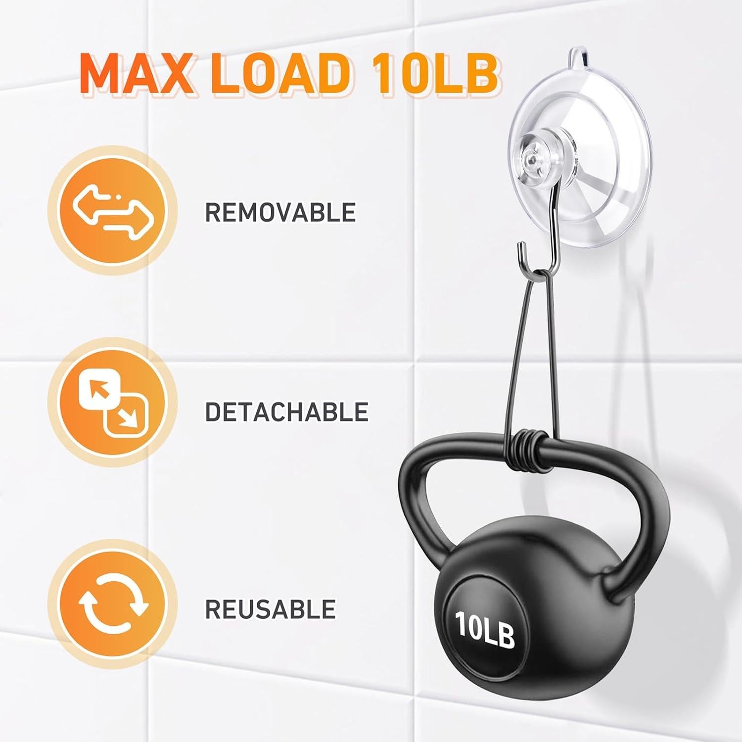 Ganchos de Ventosa KORCCI 12 Piezas 4.5 kg Transparentes