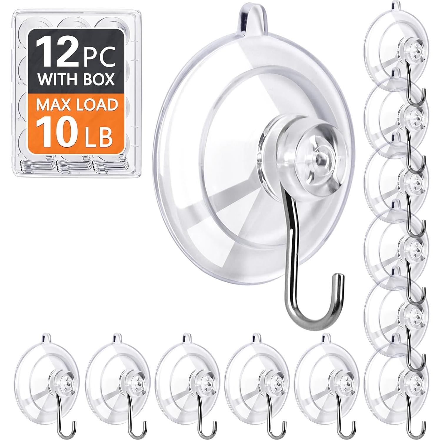 Ganchos de Ventosa KORCCI 12 Piezas 4.5 kg Transparentes
