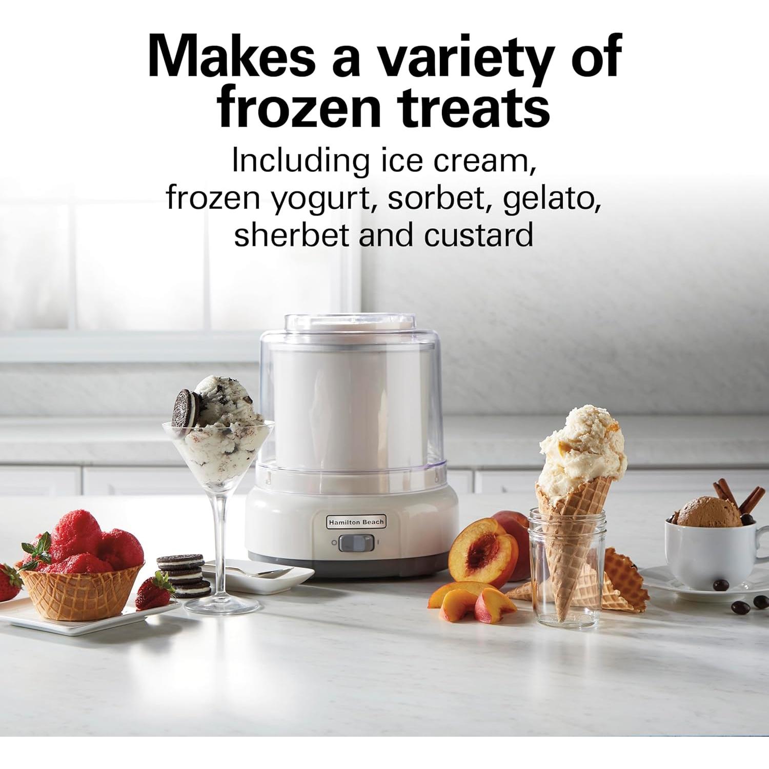 Fabricante de Helados Eléctrico Hamilton Beach 1.5L Blanco