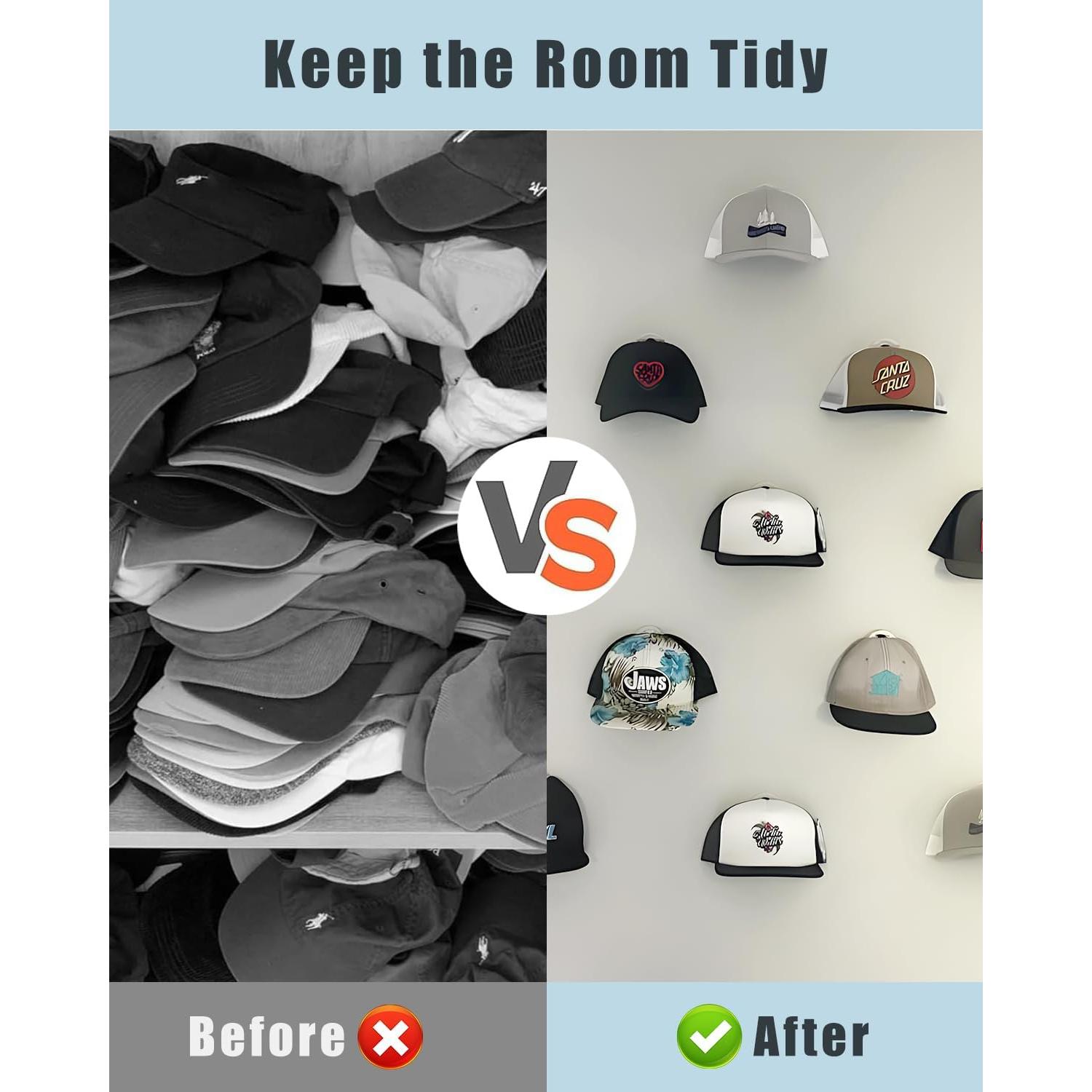 Ganchos Adhesivos para Sombreros MSKEI - 24 Paquete Transparente