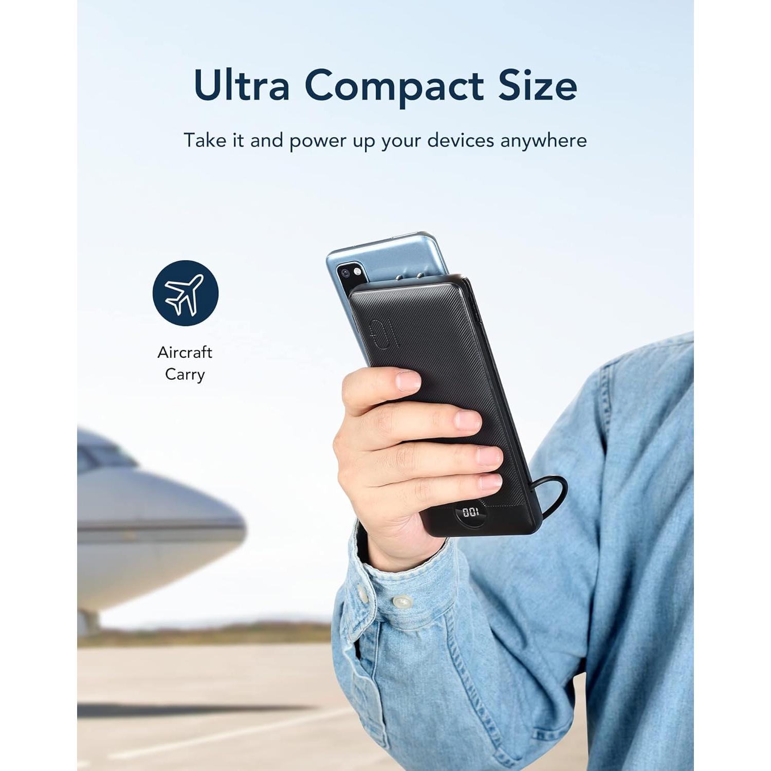 Cargador Portátil VEGER 10000mAh con Cables Integrados USB-C