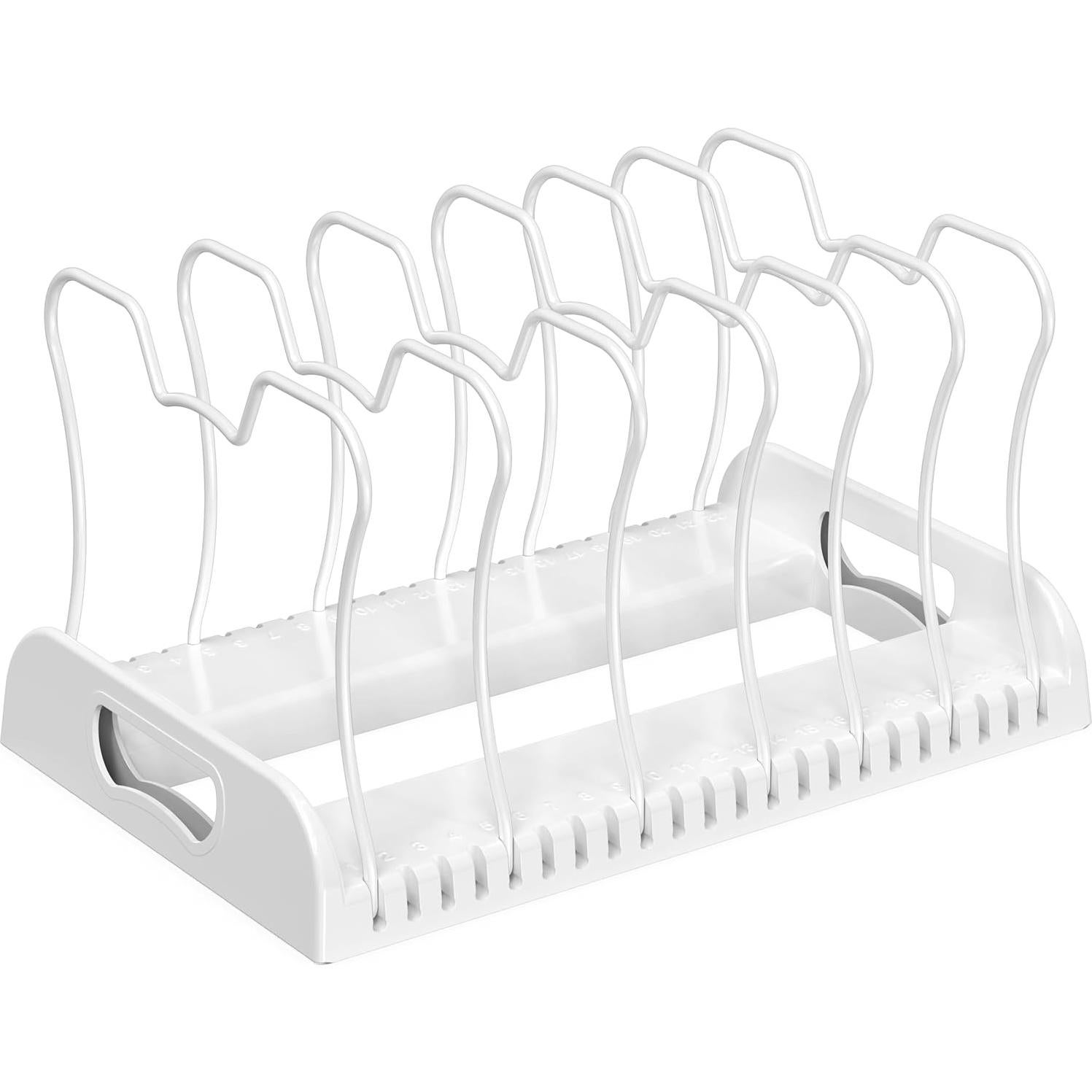 Organizador de Sartenes Ajustable 7 Compartimentos Organizador Simple Blanco