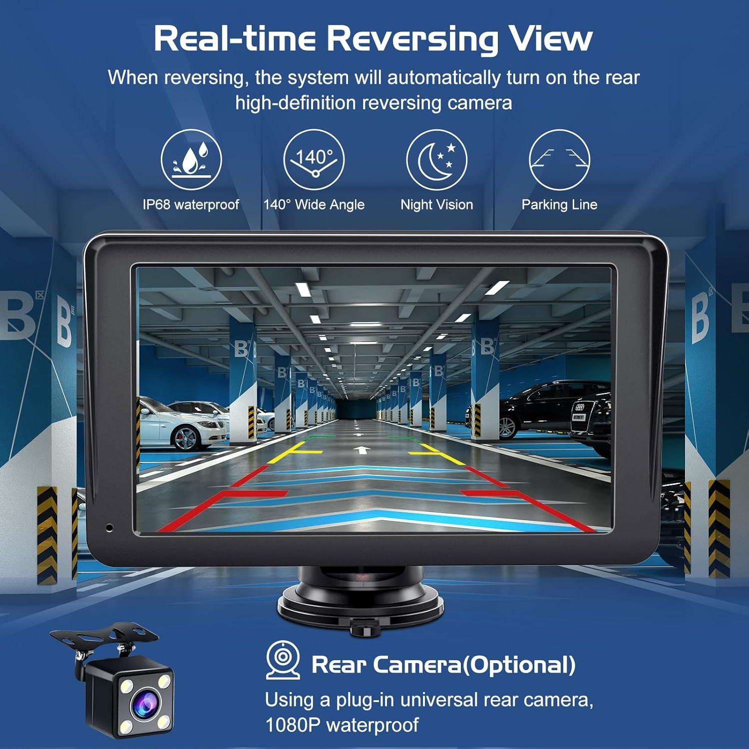 Pantalla Inalámbrica Portátil 7" Carplay MRQ con Cámara 1080P