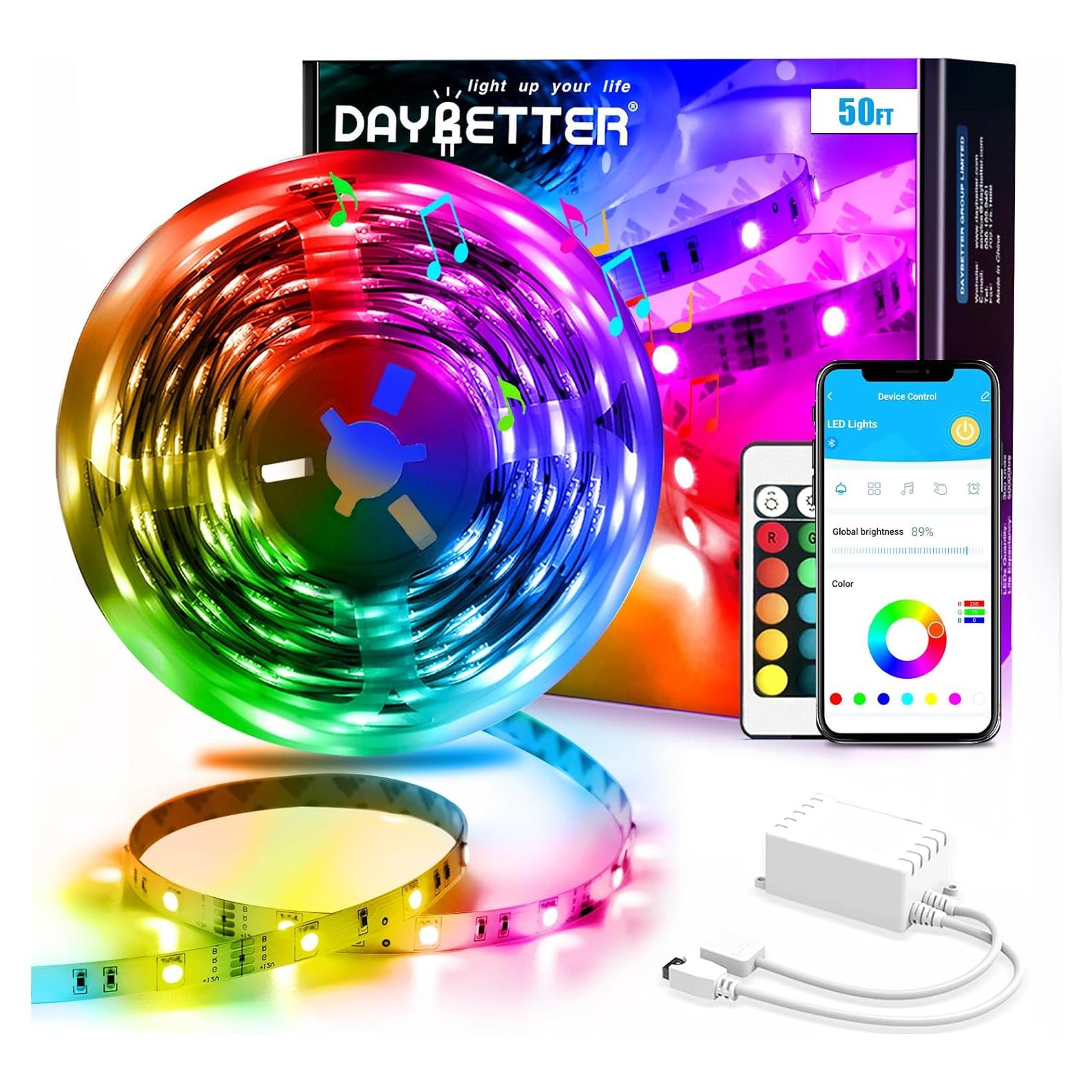 Tira de LED Inteligente DAYBETTER 15.24m RGB Control App