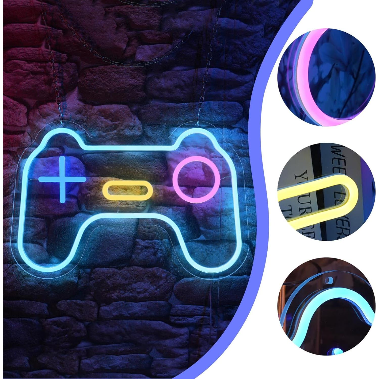 Luz de neón LED Gamepad TEKXYZ 40x27 cm para gamers