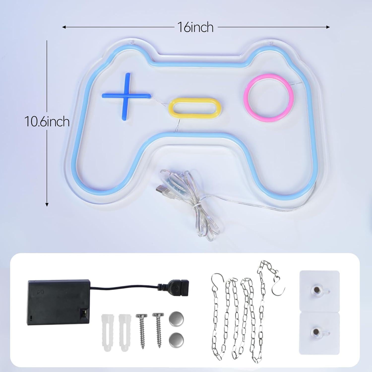 Luz de neón LED Gamepad TEKXYZ 40x27 cm para gamers