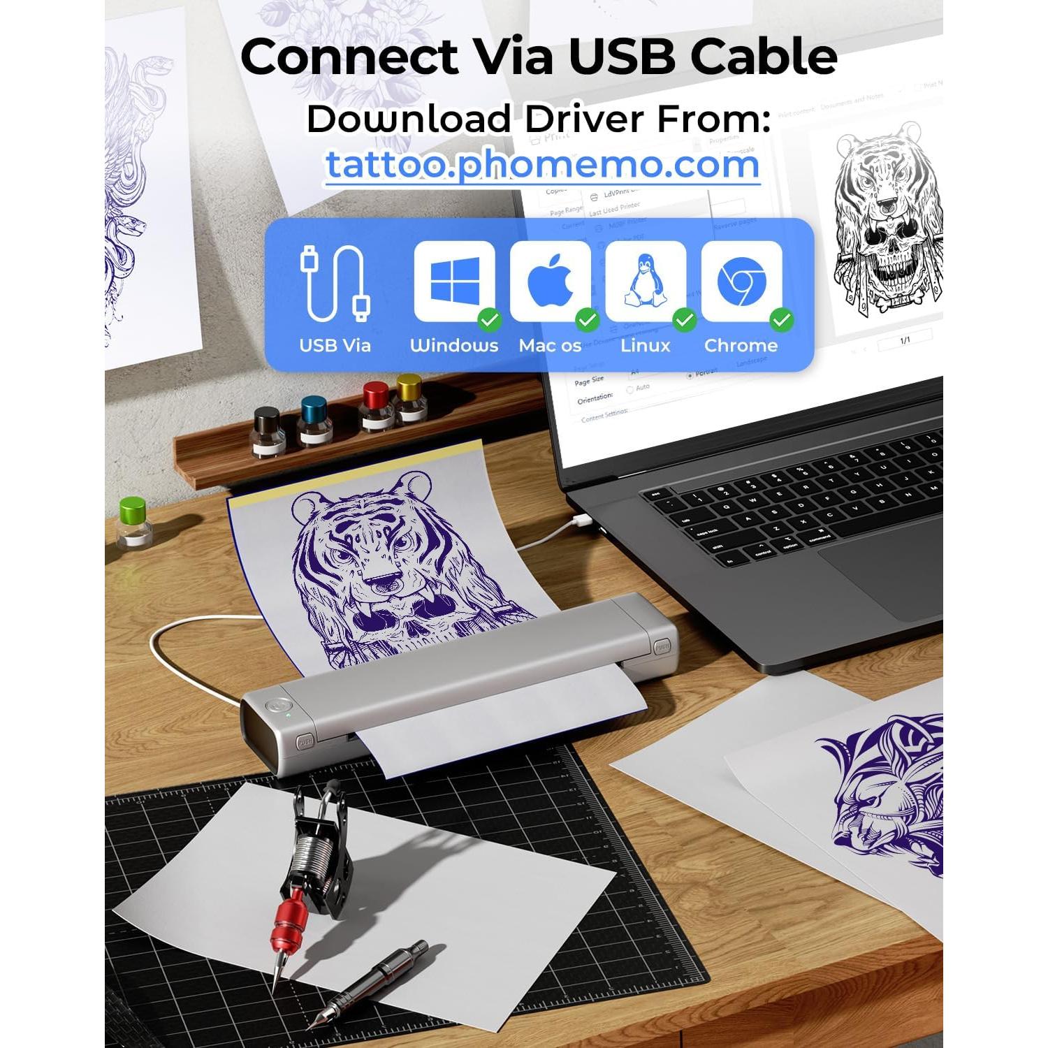 Impresora Térmica Portátil Phomemo M08F - Sin Tinta, 21.6x27.9cm
