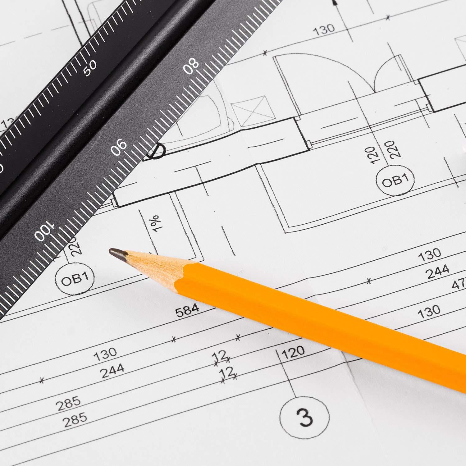 Juego de Reglas Triangulares de Aluminio 30 cm Leinuosen