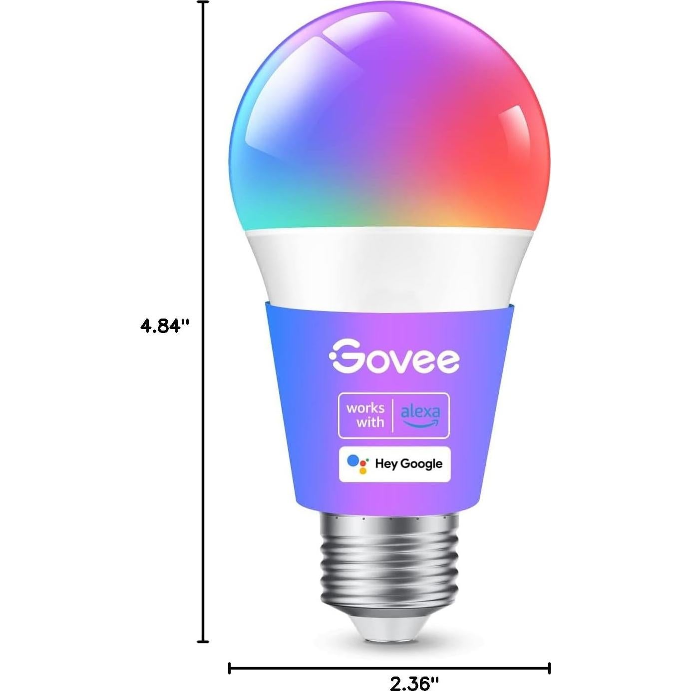Bombilla Inteligente Govee H6008 RGBWW, 16 Millones de Colores, Control por Voz