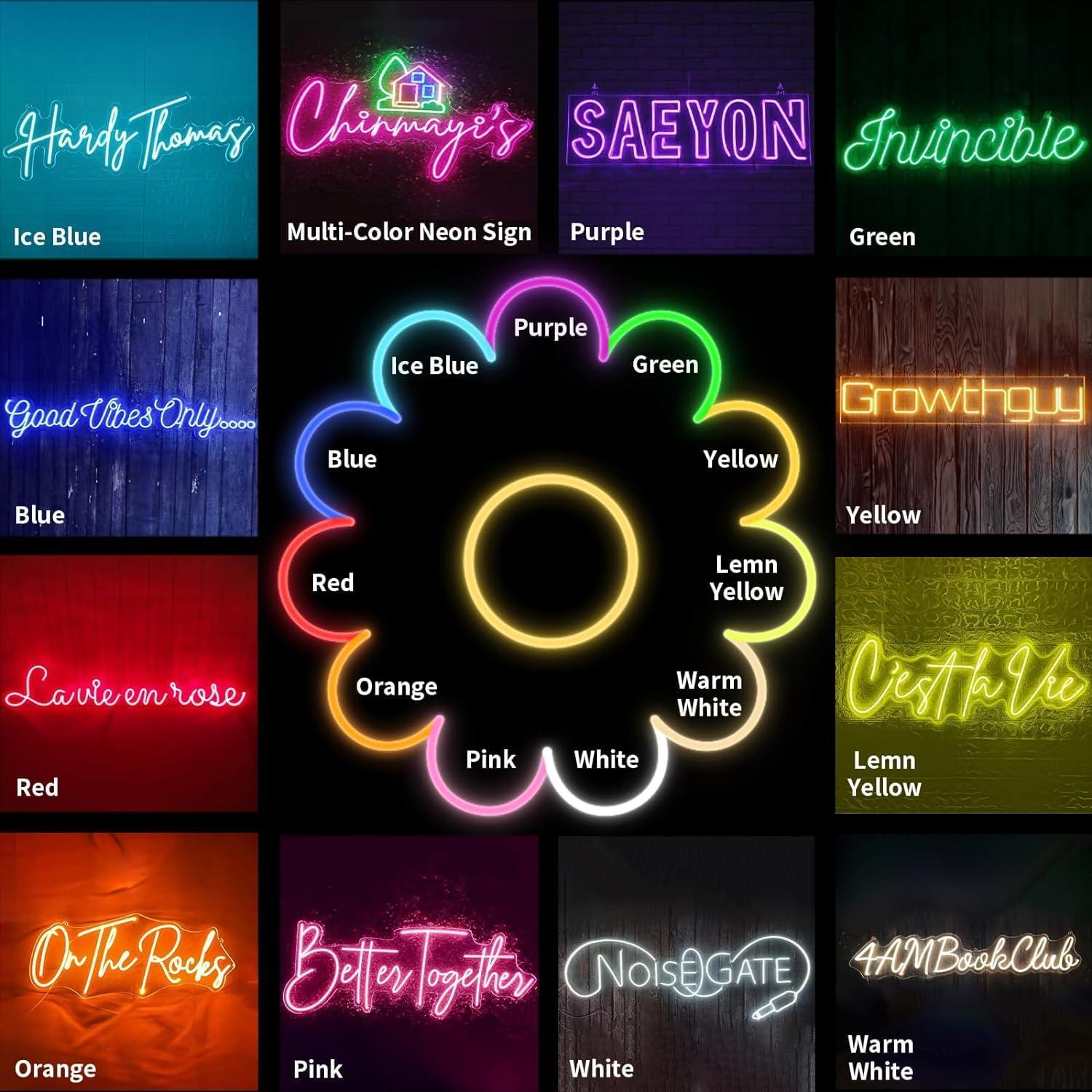 Letrero de Neón LED Personalizado CIONAOR 40.6x15.2cm