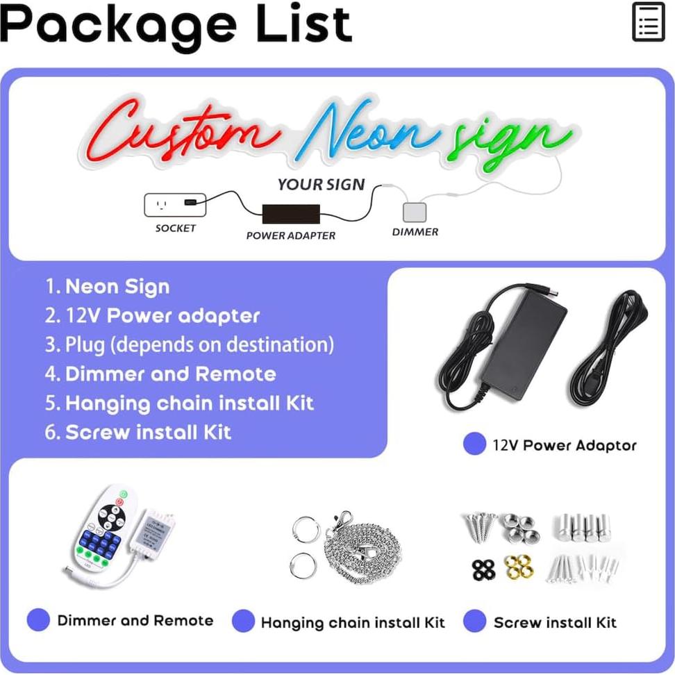 Letrero de Neón LED Personalizado CIONAOR 40.6x15.2cm