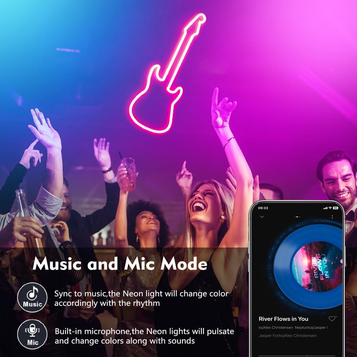 Tira de Luces LED Neón 2m httpsmp, Control Remoto, IP67