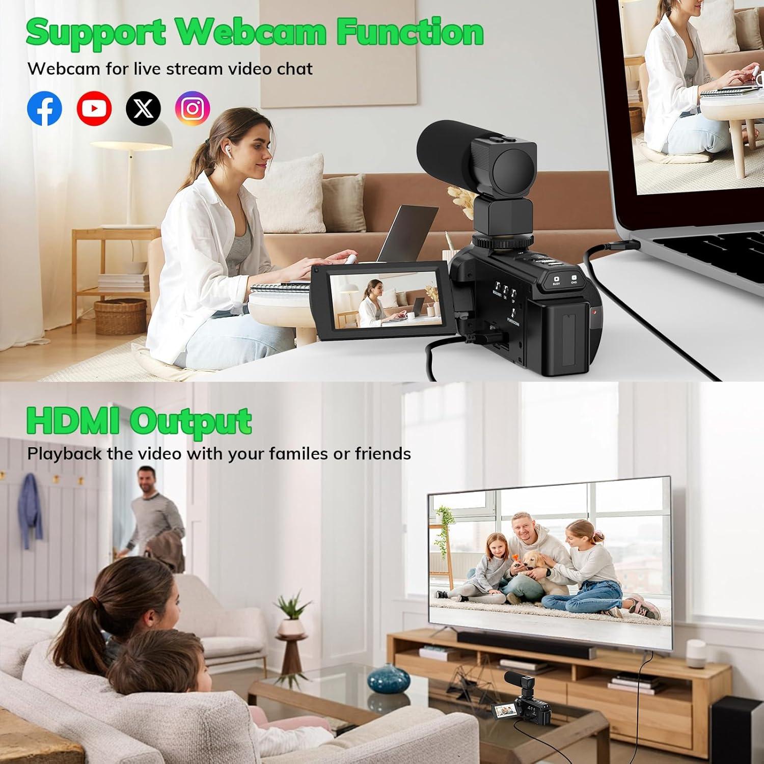 Cámara de Video 5K Kimonie DV-5K 48MP 10X Zoom WiFi