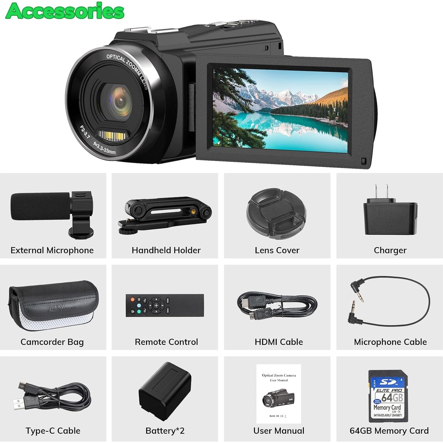 Cámara de Video 5K Kimonie DV-5K 48MP 10X Zoom WiFi