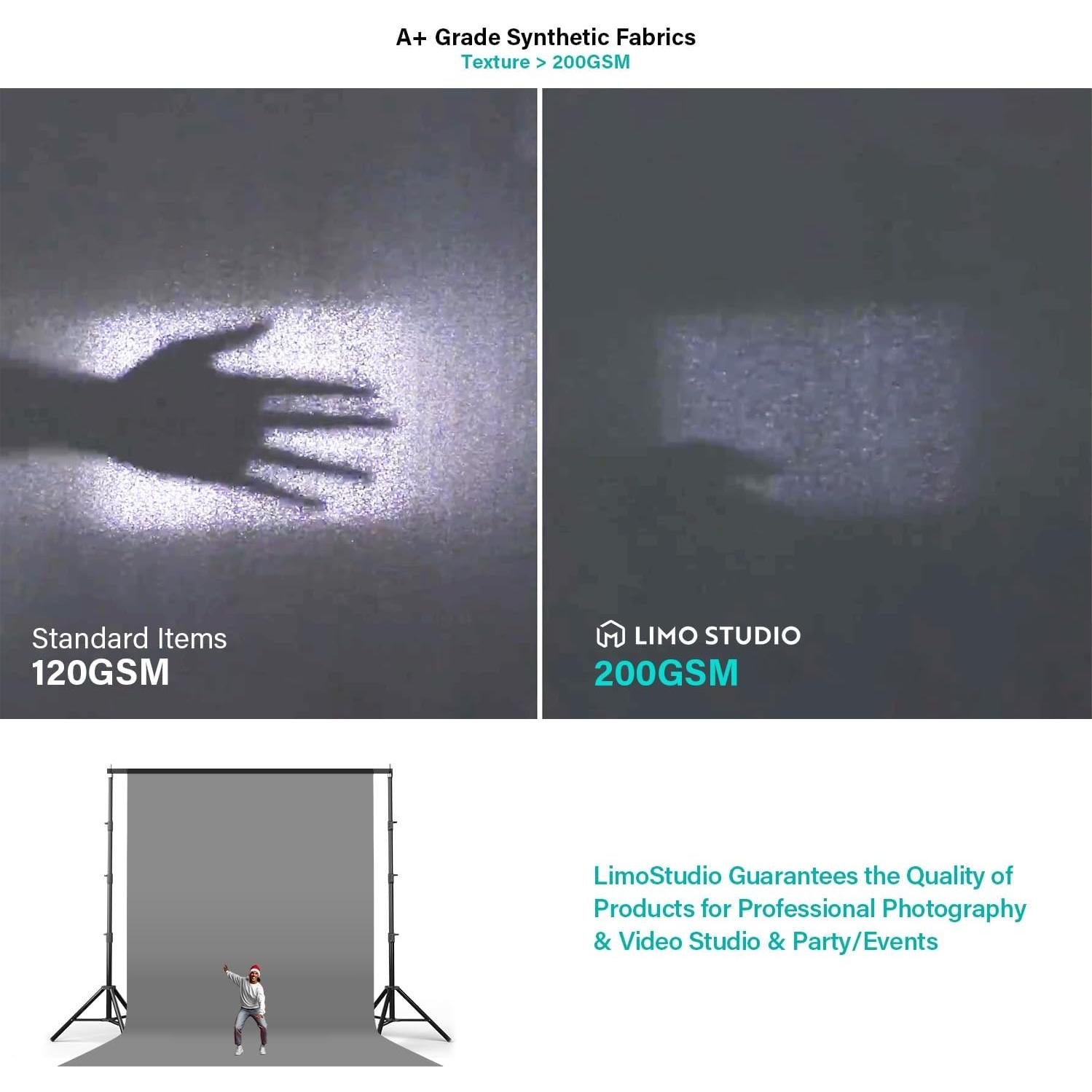 Pantalla de Fondo Gris LimoStudio 2.74x4.57m Sintética Premium