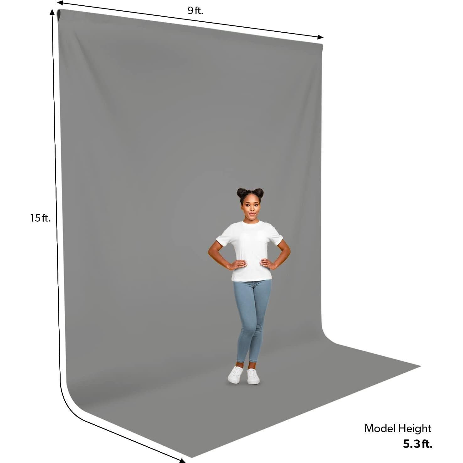 Pantalla de Fondo Gris LimoStudio 2.74x4.57m Sintética Premium