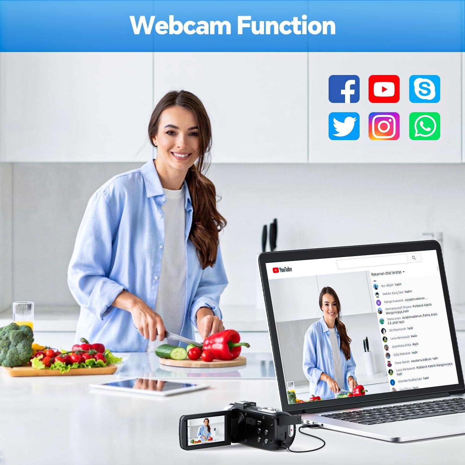 Cámara de Video 4K CAMWORLD AC13 42MP 18X Zoom con SD 32GB