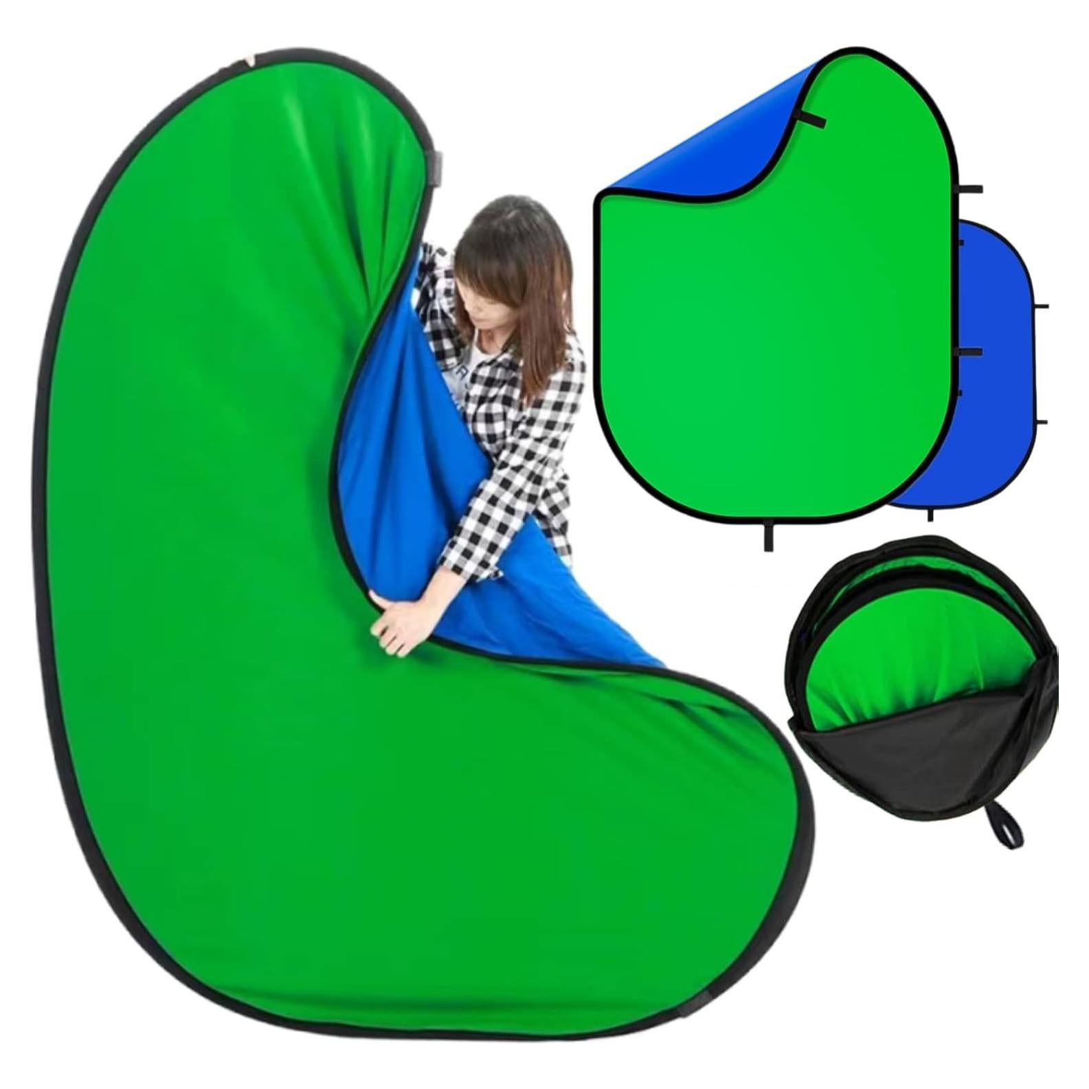 Fondo de Pantalla Verde y Azul 2 en 1 BiZiSOFON 150 x 120 cm