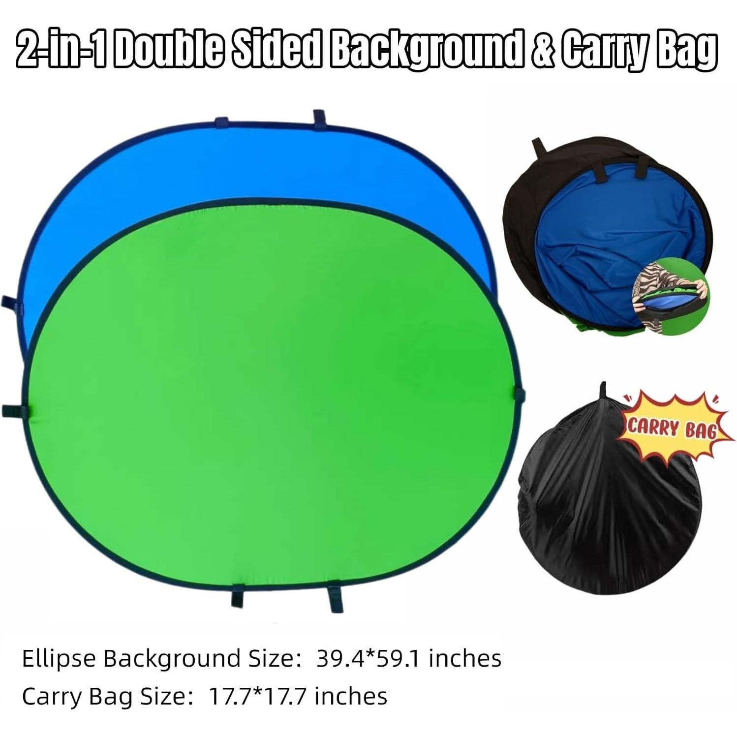 Fondo de Pantalla Verde y Azul 2 en 1 BiZiSOFON 150 x 120 cm