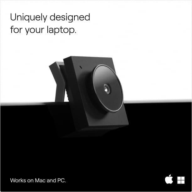 Opal Tadpole - 4K Webcam with a Clip, Built for Laptops. 4K Sensor, VisiMic Directional Microphones, Works on Mac, PC and Tablets - Black