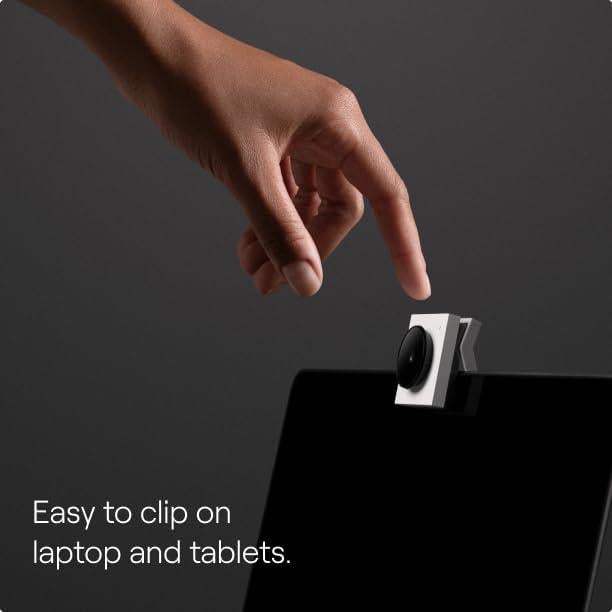 Opal Tadpole - 4K Webcam with a Clip, Built for Laptops. 4K Sensor, VisiMic Directional Microphones, Works on Mac, PC and Tablets - Black