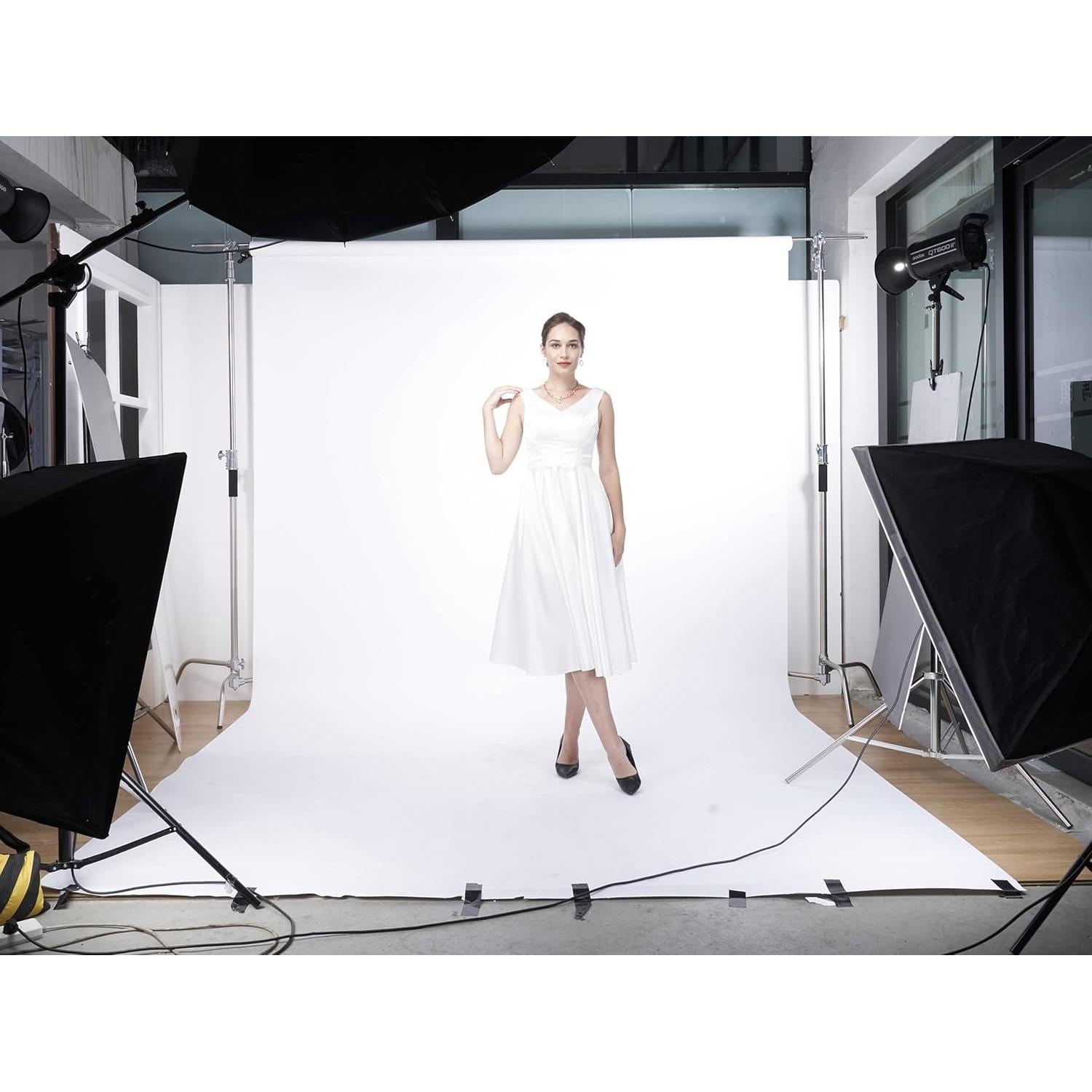 Rollo de Papel de Fondo Fotográfico Youyong 1.35x5m Blanco