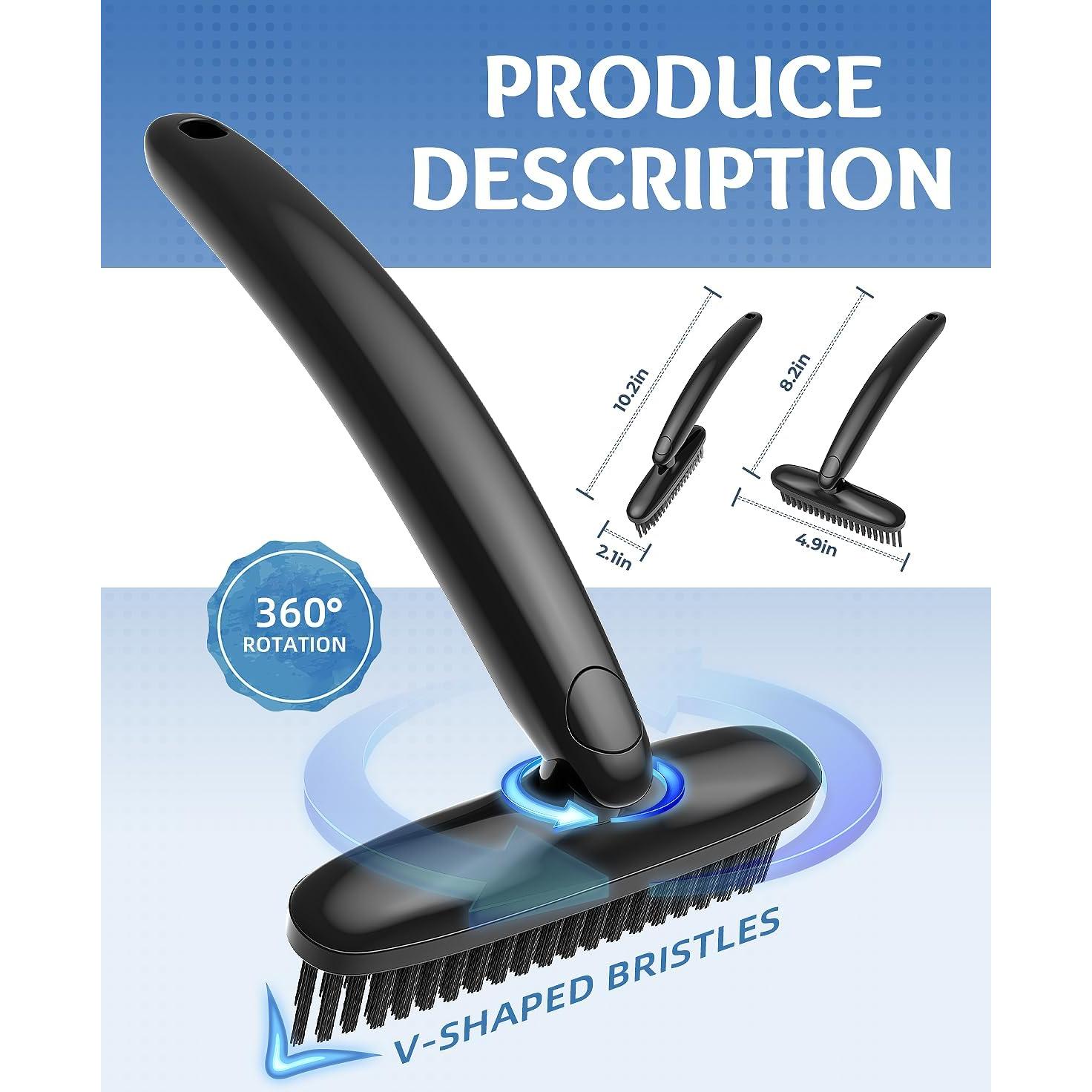 Cepillo de limpieza de hendiduras TQRR 360° negro para hogar