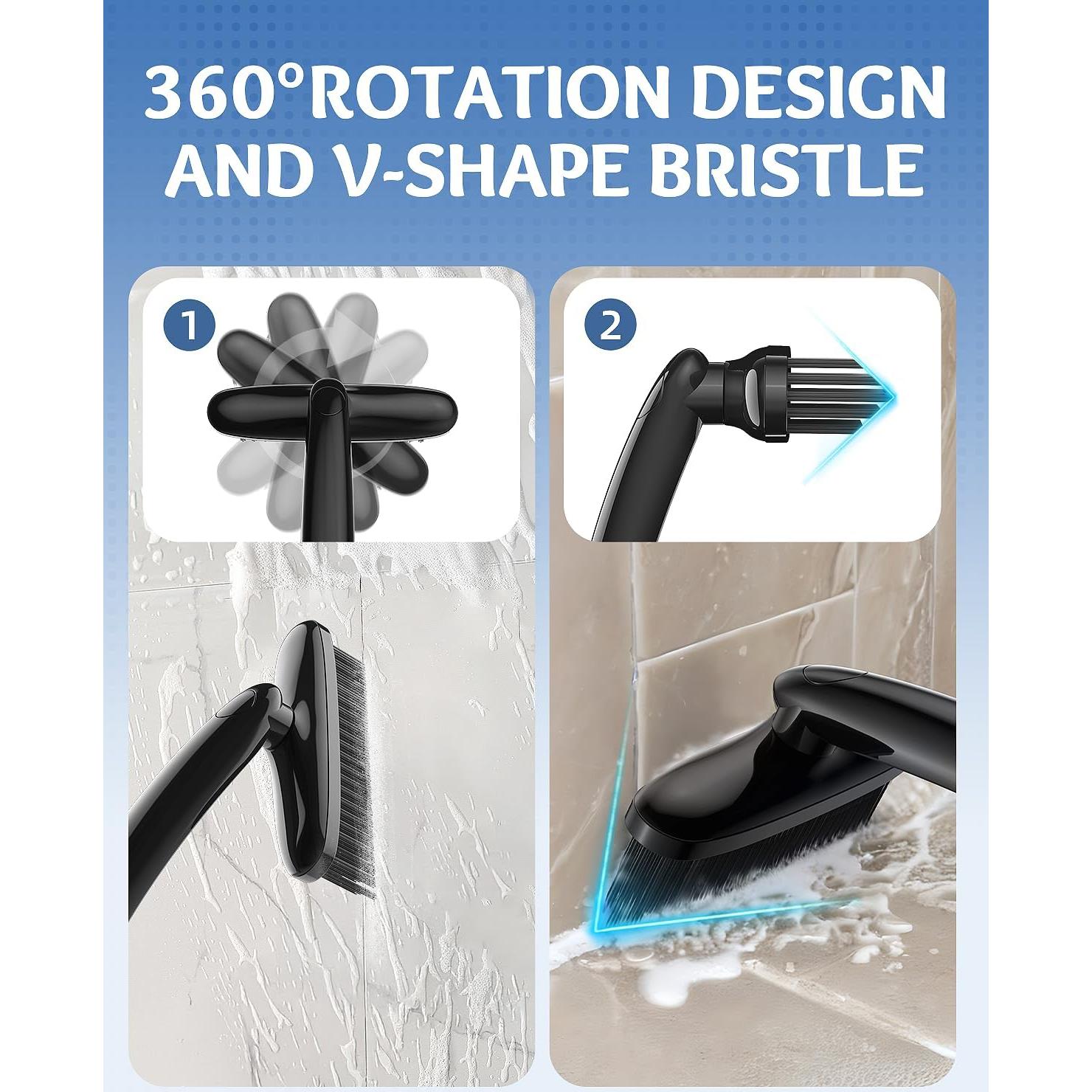 Cepillo de limpieza de hendiduras TQRR 360° negro para hogar