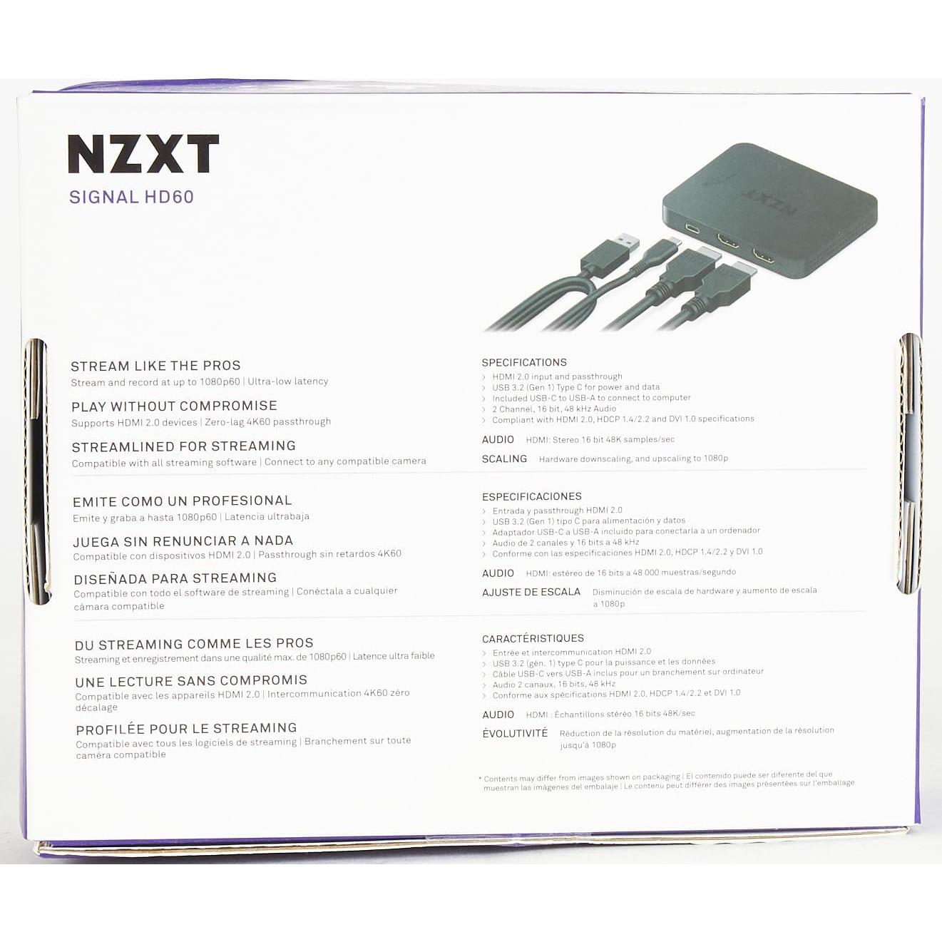 Capturadora USB NZXT Signal HD60 Full HD 1080p - Passthrough