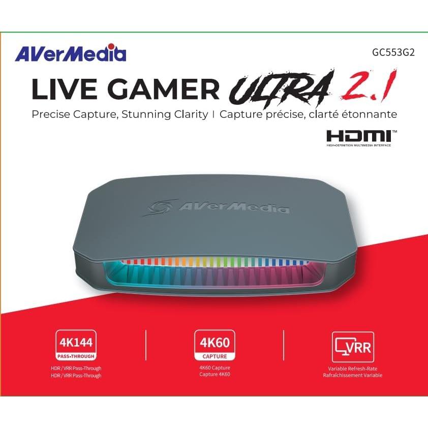 Tarjeta de Captura 4K60 AVerMedia GC553G2 HDMI 2.1, Baja Latencia