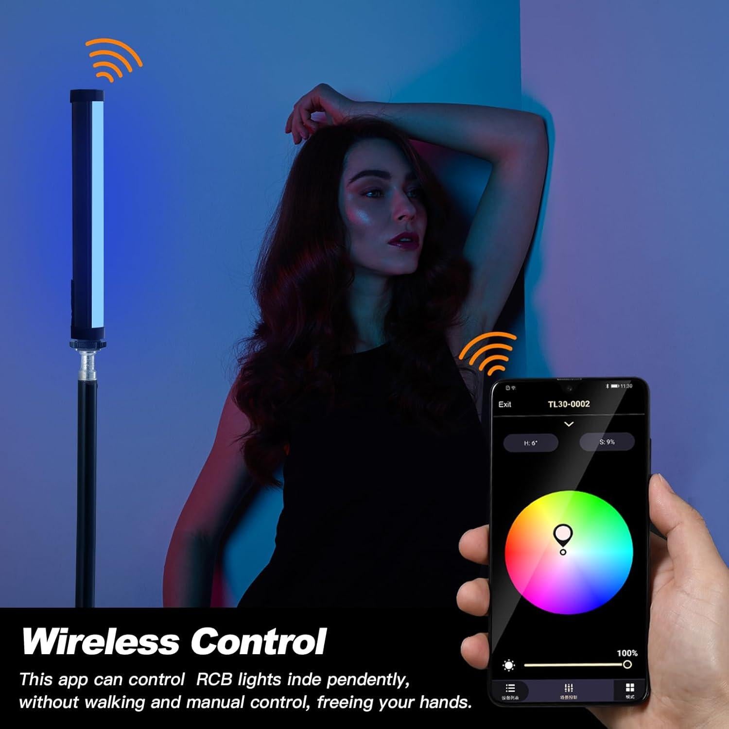 Godox TL30 4Pack Tubos de Luz RGB Portátiles 2700-6500K